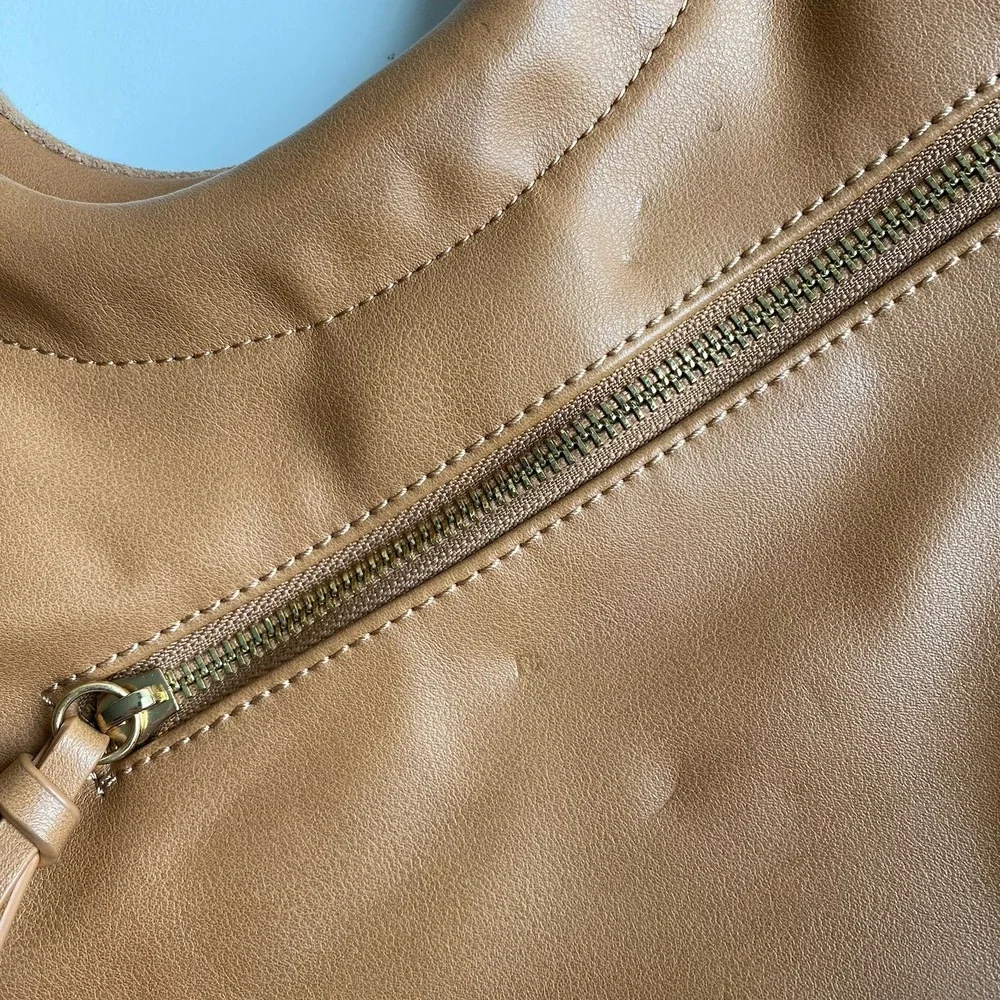 Sole Society Tan Brown Faux Leather Suede Handbag Shoulder‎ Bag Boho Vibes